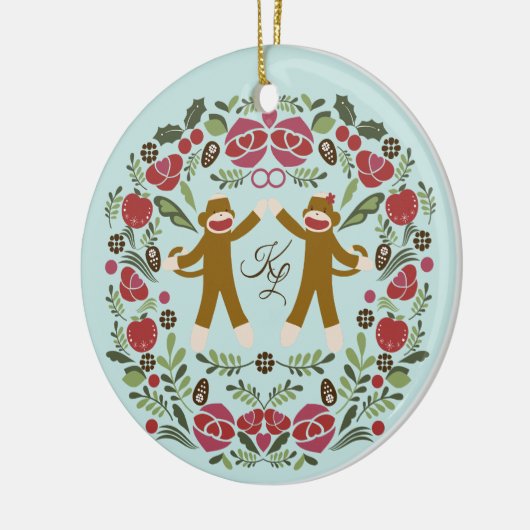 Sock Monkey Joy Ornament (Links)