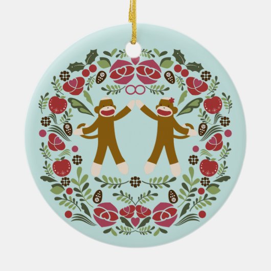 Sock Monkey Joy Ornament (Hinten)