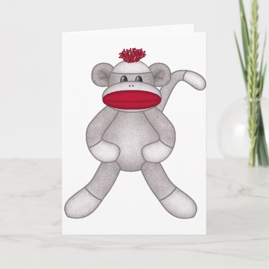 Sock Monkey Karte (Vorderseite)