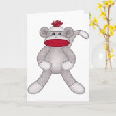 Sock Monkey Karte (Gelbe Blume)