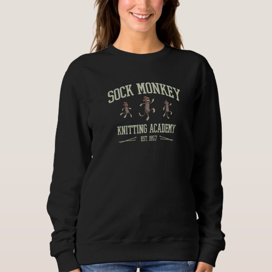 Sock Monkey Knitting Academy Collegiate Style Sock Sweatshirt (Vorderseite)