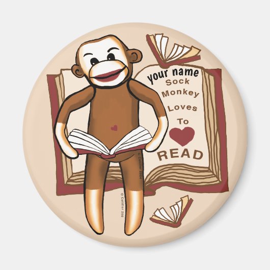 Sock Monkey Lesemagnet Magnet (Vorne)