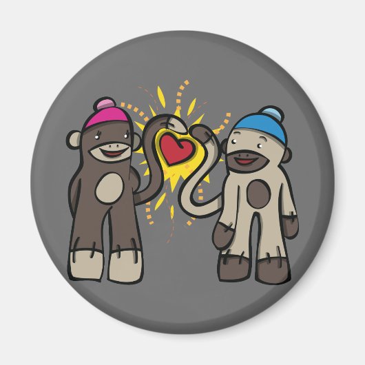 Sock Monkey Liebe Locker Magnet Office Magnet (Vorne)