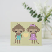 Sock Monkey-Liebe Postkarte (Stehend Vorderseite)