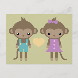 Sock Monkey-Liebe Postkarte