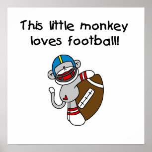 Sock Monkey Lieben Fußball Tshirts und Geschenke Poster
