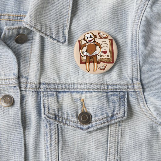 Sock Monkey liest Pin-Button Button (Beispiel)