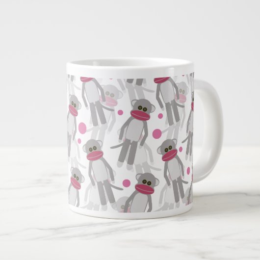 Sock Monkey Madness Jumbo-Tasse (Vorderseite Rechts)