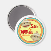 Sock Monkey Madness (Twin) Personalisiert Magnet (Vorderseite/Rückseite)