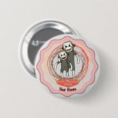 Sock Monkey-Mama Button (Vorne & Hinten)