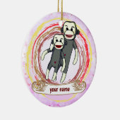 Sock Monkey-Mama Keramik Ornament (Rechts)