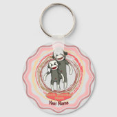 Sock Monkey-Mama Schlüsselanhänger (Vorderseite)