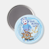 Sock Monkey Matrose Magnet (Vorderseite/Rückseite)