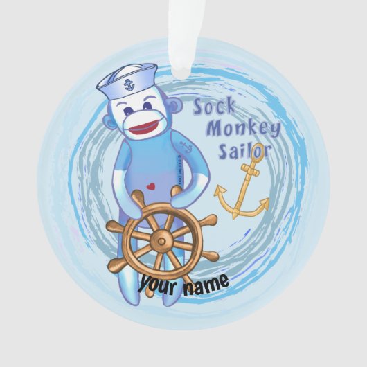 Sock Monkey Matrose Ornament (Vorderseite)
