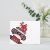 Sock Monkey Merchandise Produkte Geschenke Postkarte (Stehend Vorderseite)