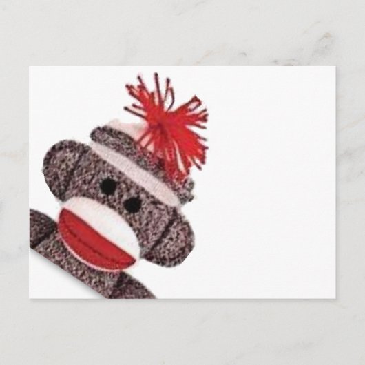 Sock Monkey Merchandise Produkte Geschenke Postkarte (Vorderseite)