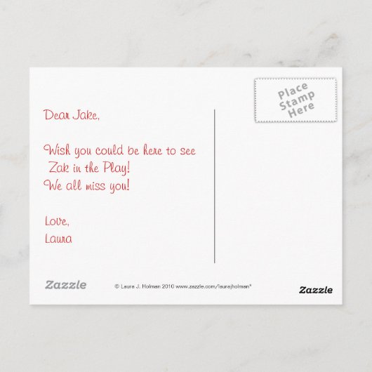 Sock Monkey "Miss You" Postkarte (Rückseite)