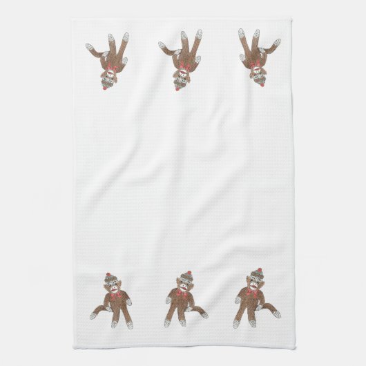 Sock Monkey MoJo Küchenhandtuch Geschirrtuch (Vertikal)