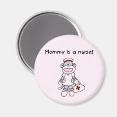 Sock Monkey Mommy Nurse T - Shirt und Geschenke Magnet (Vorderseite/Rückseite)