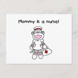 Sock Monkey Mommy Nurse T - Shirt und Geschenke Postkarte
