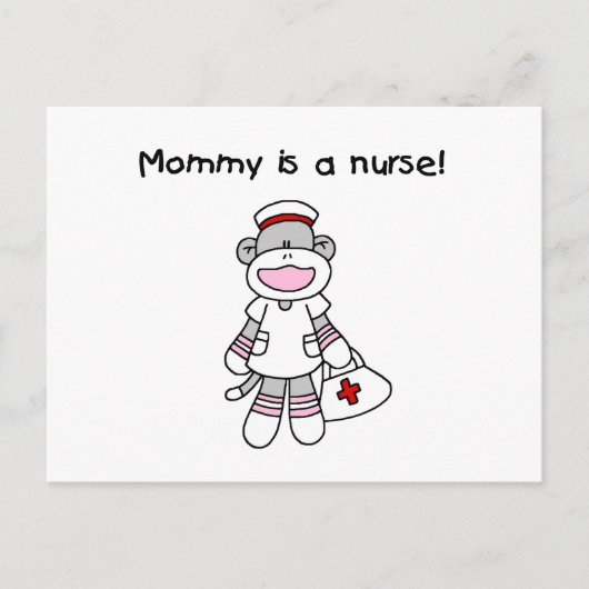 Sock Monkey Mommy Nurse T - Shirt und Geschenke Postkarte (Vorderseite)