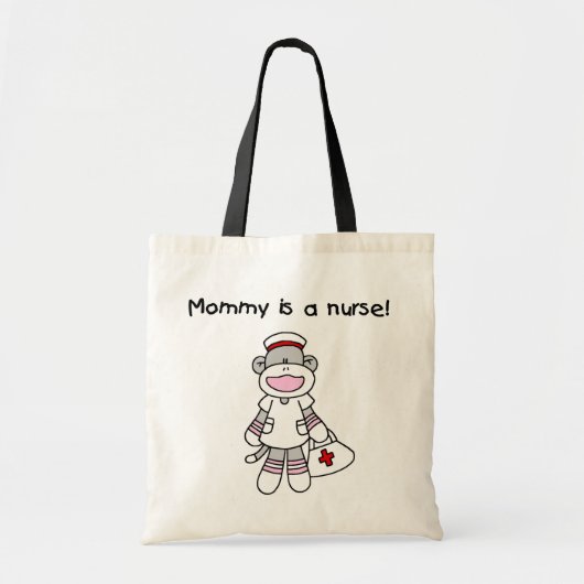 Sock Monkey Mommy Nurse T - Shirt und Geschenke Tragetasche (Vorne)