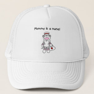 Sock Monkey Mommy Nurse T - Shirt und Geschenke Truckerkappe