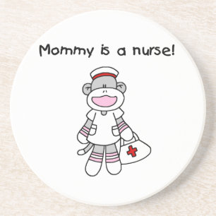 Sock Monkey Mommy Nurse T - Shirt und Geschenke Untersetzer