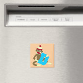 Sock Monkey Monogram Boy D Magnet (In Situ (Geschirrspüler))