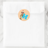 Sock Monkey Monogram Boy M Runder Aufkleber (Tasche)