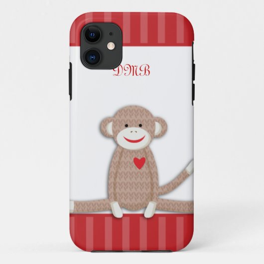 Sock Monkey Monogram iPhone 5 Fall Case-Mate iPhone Hülle (Rückseite)