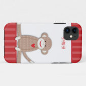 Sock Monkey Monogram iPhone 5 Fall Case-Mate iPhone Hülle (Rückseite (Horizontal))