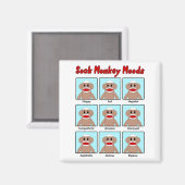 Sock Monkey Moods Magnet (Vorderseite/Rückseite)