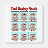 Sock Monkey Moods Magnet (Vorne)