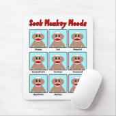 Sock Monkey Moods Mousepad (Mit Mouse)