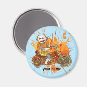 Sock Monkey Motorrad Biker Magnet (Vorderseite/Rückseite)