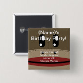 SOCK MONKEY Name Button Favoriten für Party Geburt (Vorne & Hinten)