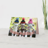 Sock Monkey - Nordische Weihnachtskarten Einladung (Vorderseite)