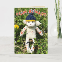 Sock Monkey - Nordische Weihnachtskarten Einladung