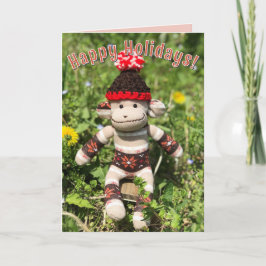 Sock Monkey - Nordische Weihnachtskarten Einladung