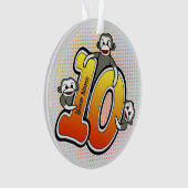 Sock Monkey Nummer 10 Ornament (Vorderseite)