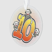 Sock Monkey Nummer 10 Ornament (Vorderseite)