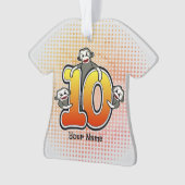 Sock Monkey Nummer 10 Ornament (Vorderseite)