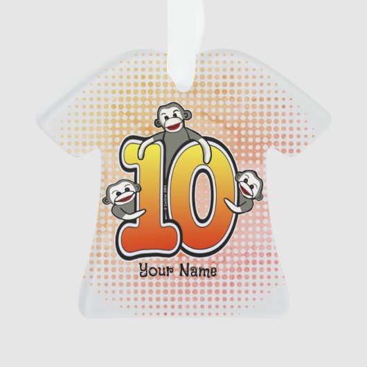 Sock Monkey Nummer 10 Ornament (Vorderseite)