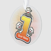 Sock Monkey Nummer 1 Ornament (Vorderseite)