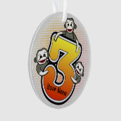 Sock Monkey Nummer 3 Ornament (Vorderseite)
