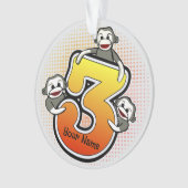 Sock Monkey Nummer 3 Ornament (Vorderseite)