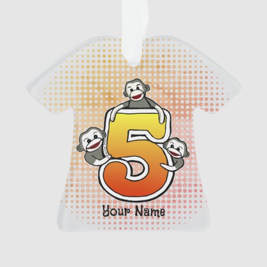 Sock Monkey Nummer 5 Ornament (Vorderseite)