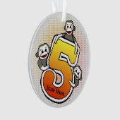Sock Monkey Nummer 5 Ornament (Vorderseite)