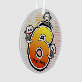 Sock Monkey Nummer 6 Ornament (Vorderseite)